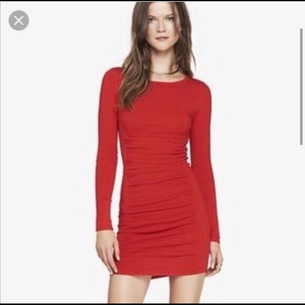 Express Red Bodycon Sweater Dress-XS NEW